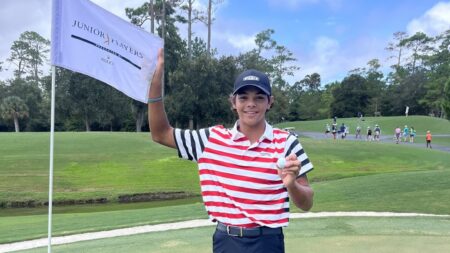 Watch: Charlie Woods aces TPC Sawgrass’ third hole during AJGA Junior Players