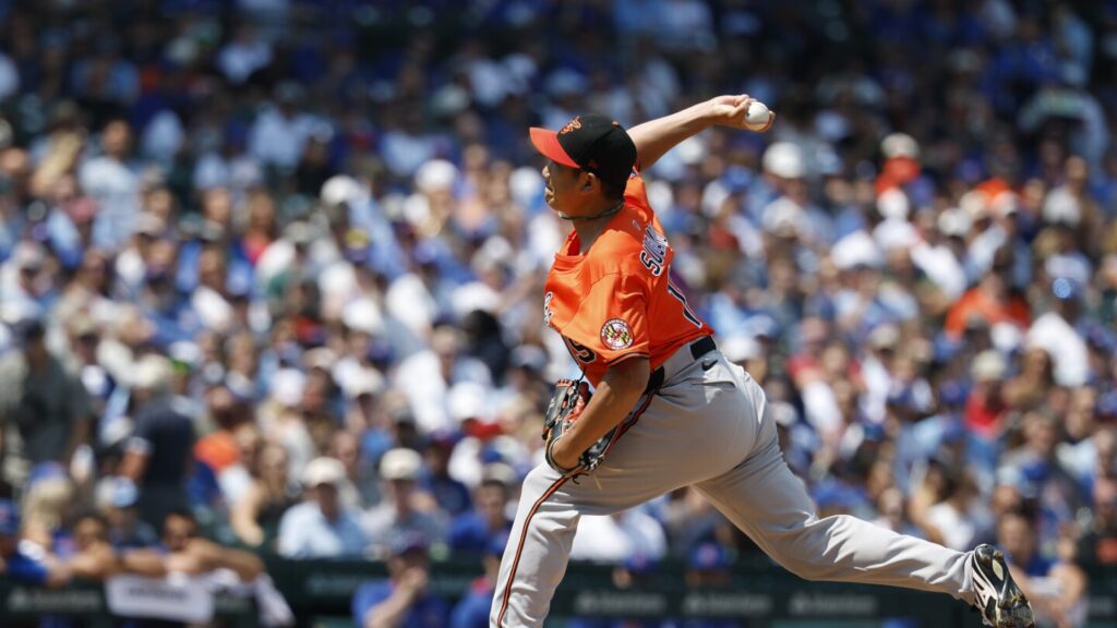 Tomoyuki Sugano earns 10th victory as Orioles outlast Mariners 5-3 after long rain delay