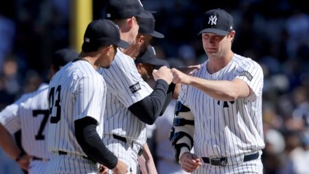 Yankees ace Gerrit Cole throws off flat ground as he recovers from Tommy John surgery
