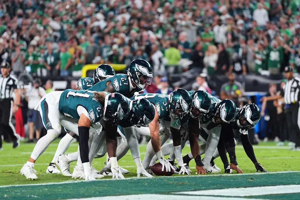 Eagles defense celebrates with ‘tush push’ after forced fumble vs. Cowboys