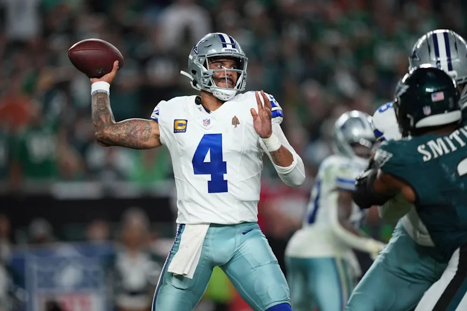 Dallas Cowboys quarterback Dak Prescott passes against the Philadelphia Eagles in Week 1.