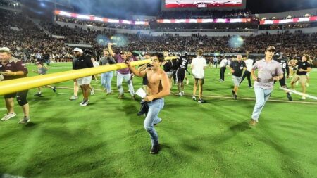 Mississippi State fined 0,000 for fans storming the field after beating No. 12 Arizona State