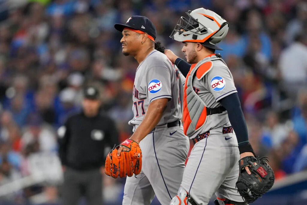 Astros’ Luis Garcia leaves start with trainers in 2nd inning, just days after return from Tommy John surgery