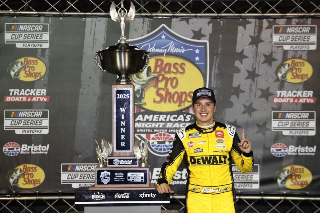Christopher Bell dedicates Bristol NASCAR win to Charlie Kirk