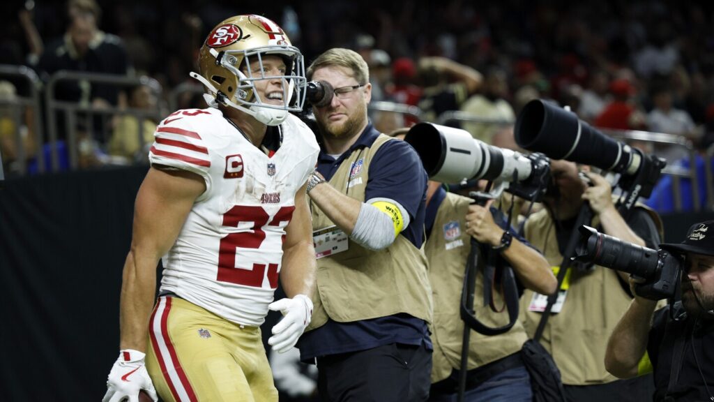 Christian McCaffrey is third player in NFL history with 50 rushing TDs, 30 receiving TDs