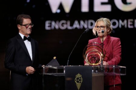 Fabio Capello makes embarrassing gaffe when presenting Sarina Wiegman award at Ballon d’Or