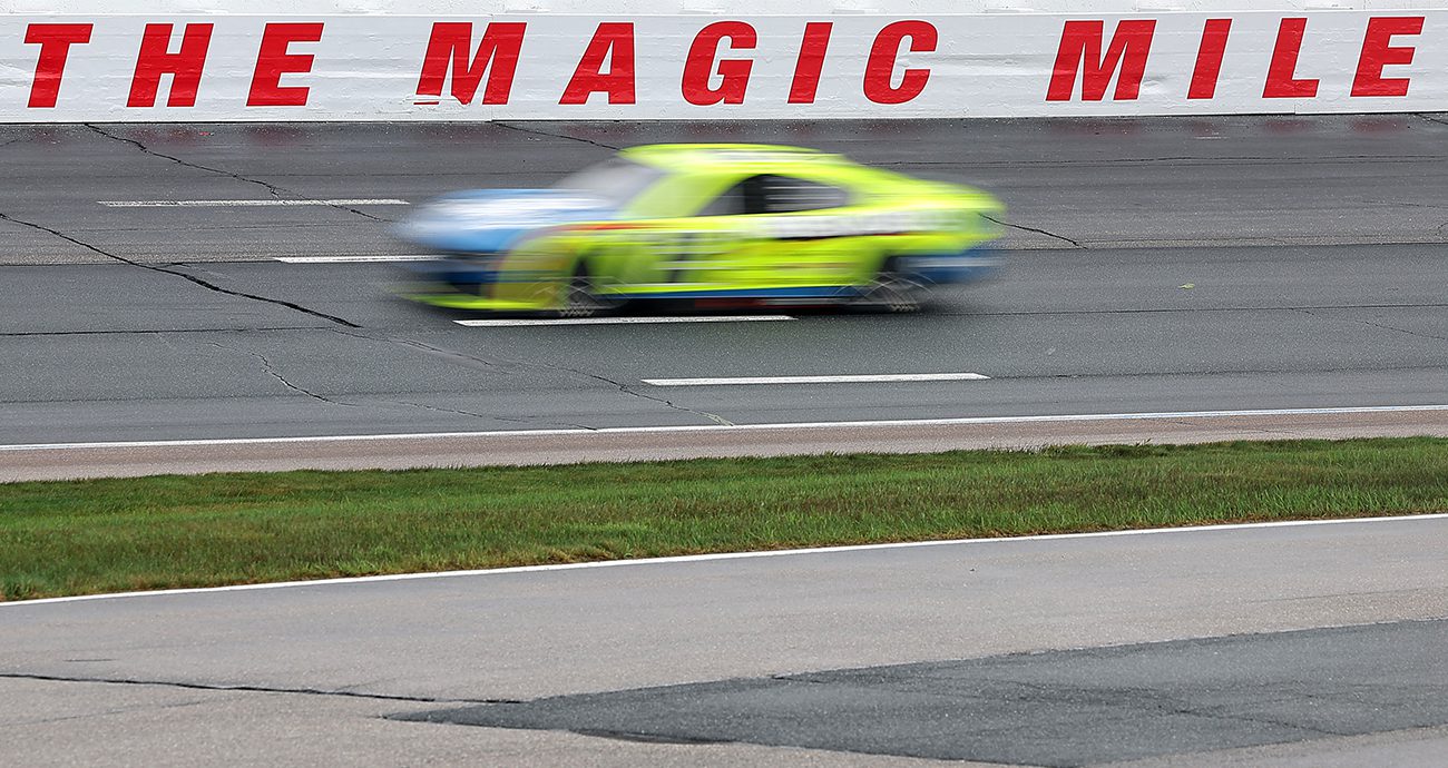  A general view of racing during the NASCAR Cup Series USA Today 301 at New Hampshire Motor Speedway on June 23, 2024 in Loudon, New Hampshire.