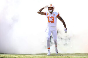 Buccaneers WR Mike Evans out multiple weeks with a hamstring injury, forcing rookie Emeka Egbuka into WR1 role