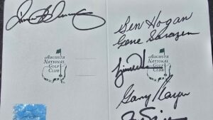 Rory McIlroy signed this rare piece of Augusta National memorabilia
