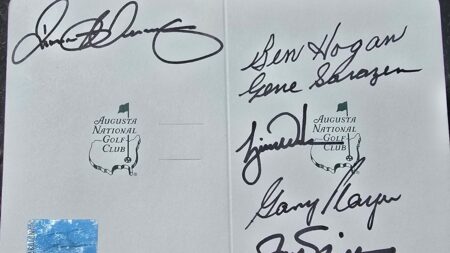 Rory McIlroy signed this rare piece of Augusta National memorabilia