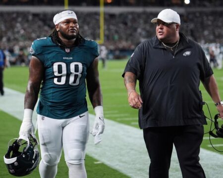 Eagles squeeze past Cowboys as Carter ejected for spitting on Prescott six seconds into season