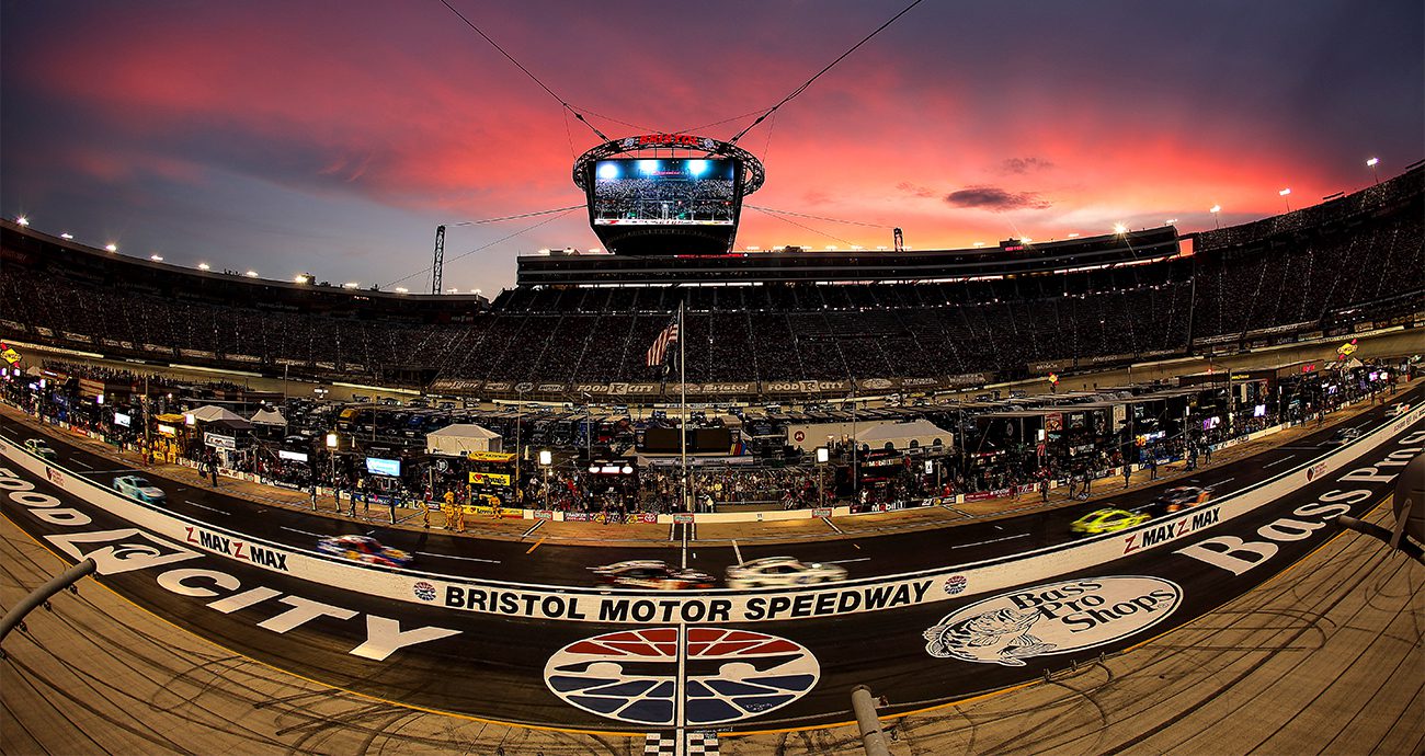 BRISTOL, TENNESSEE - SEPTEMBER 21: A general view of the grid prior to the NASCAR Cup Series Bass Pro Shops Night Race at Bristol Motor Speedway on September 21, 2024 in Bristol, Tennessee. (Photo by Jonathan Bachman/Getty Images)