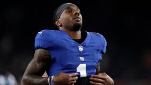Giants’ Malik Nabers Reportedly Believed to Have Torn ACL, Carted Off with Injury