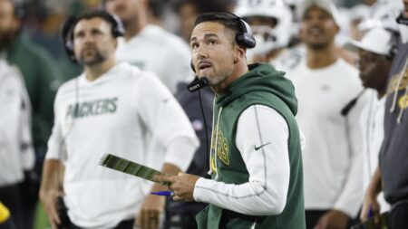 Matt LaFleur Celebrates Romeo Doubs’ TD in Viral Photo from Packers vs. Commanders