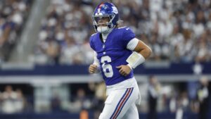Giants Fans Chant for Jaxson Dart on Video After Russell Wilson Throws 2nd INT