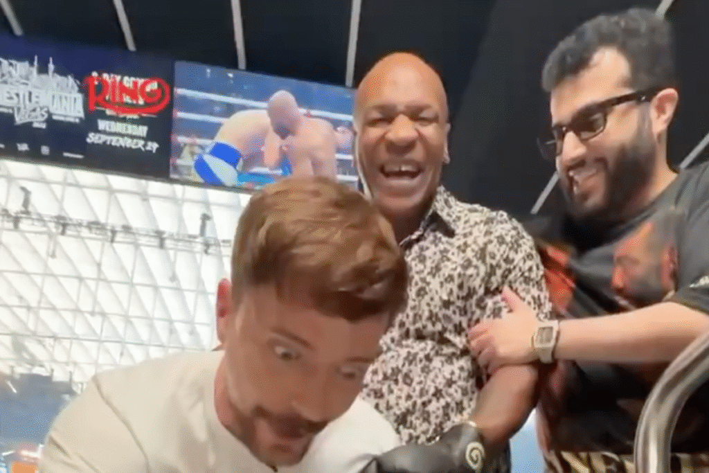 Mike Tyson floors YouTube star MrBeast with crushing punch at Canelo v Crawford