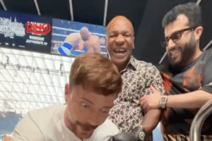 Mike Tyson floors YouTube star MrBeast with crushing punch at Canelo v Crawford