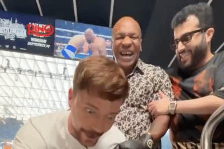 Mike Tyson floors YouTube star MrBeast with crushing punch at Canelo v Crawford