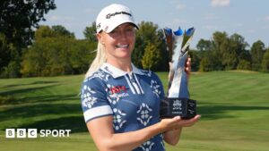 Charley Hull: English golfer wins third LPGA Tour title in dramatic final hole at Queen City Championship
