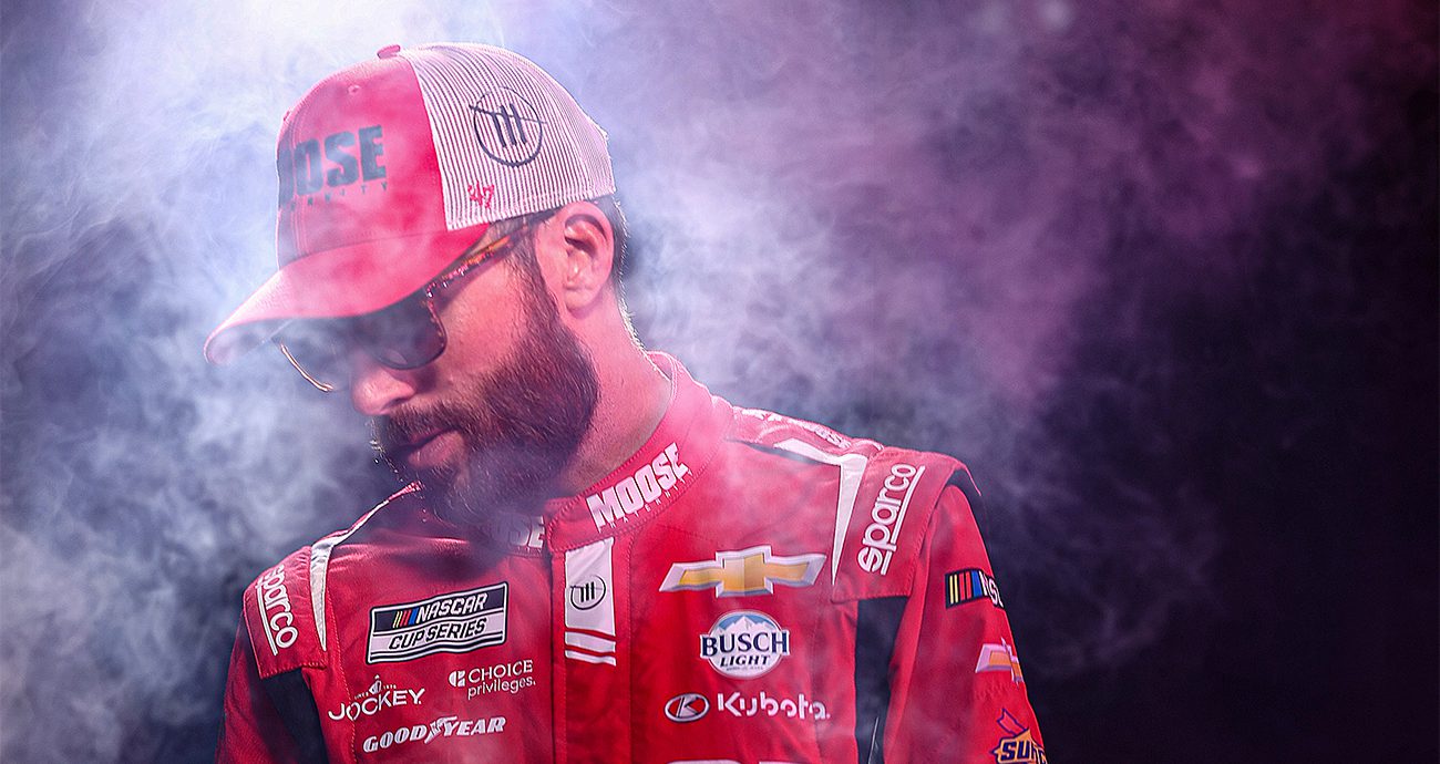 Ross Chastain enters driver introductions through smoke.