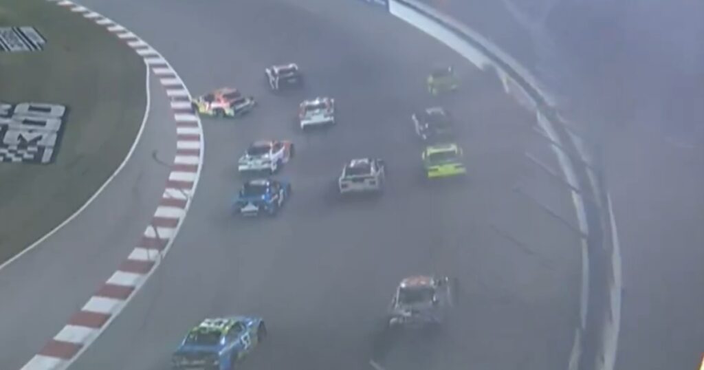 Major wreck late in NASCAR Xfinity Series race breaks out during restart at Gateway