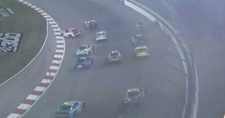 Major wreck late in NASCAR Xfinity Series race breaks out during restart at Gateway
