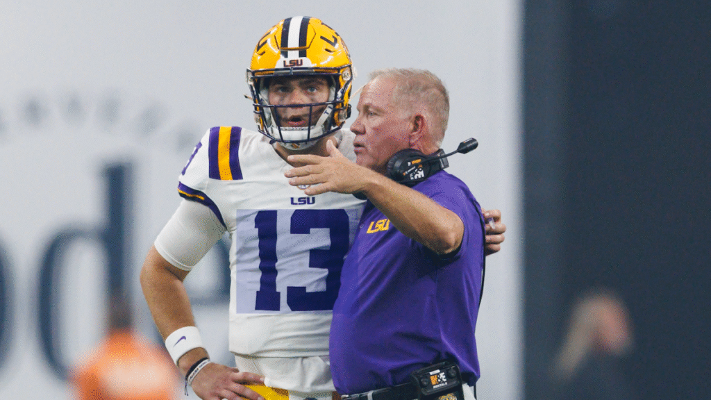 Garrett Nussmeier dealing with injury, Brian Kelly reveals, contributing to LSU’s slow start offensively