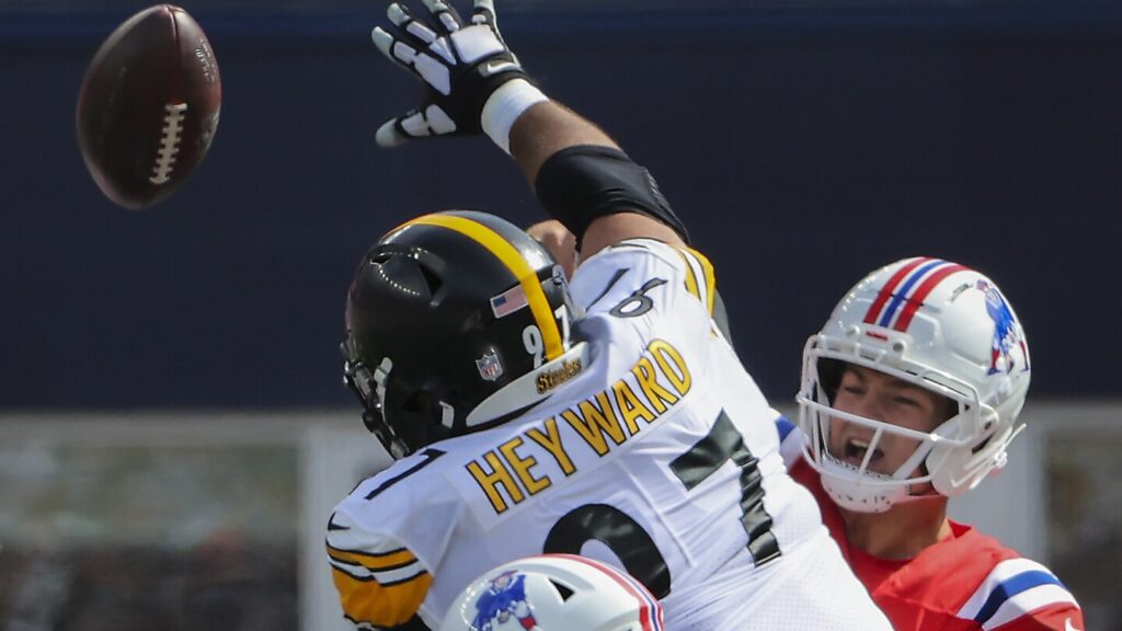 Cam Heward on Rhamondre Stevenson’s fumbling issues: “We were aware every time he was in the game”