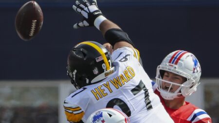 Cam Heward on Rhamondre Stevenson’s fumbling issues: “We were aware every time he was in the game”