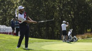 Hat on for Patrick Cantlay at Bethpage, where he’ll play for multiple organizations