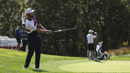 Hat on for Patrick Cantlay at Bethpage, where he’ll play for multiple organizations