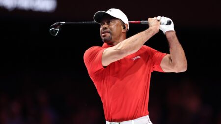 Tiger Woods hitting balls again at charity event in New York City