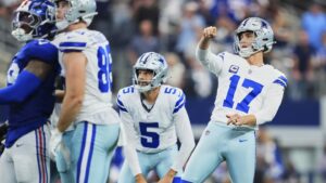 Brian Schottenheimer views Brandon Aubrey’s field goal range as around 70 yards