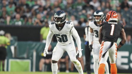 Eagles place edge rusher Ogbo Okoronkwo, LS Charley Hughlett on injured reserve