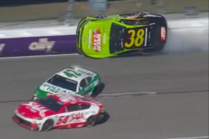 Strange sideways crash takes Smith out of Kansas NASCAR race