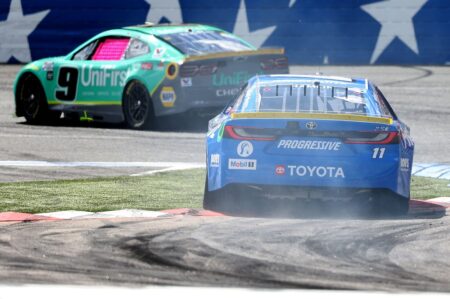 Drivers struggle with treacherous conditions at ‘ice rink’ Charlotte Roval