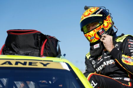 Ryan Blaney crashes early at Las Vegas, title hopes in peril with last-place finish
