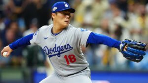 Yoshinobu Yamamoto Pitches Complete Game, Wows Fans as Dodgers Beat Brewers in NLCS G2