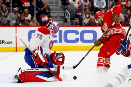 Alex DeBrincat Reflects on Missed Chances in Red Wings’ Loss to Canadiens