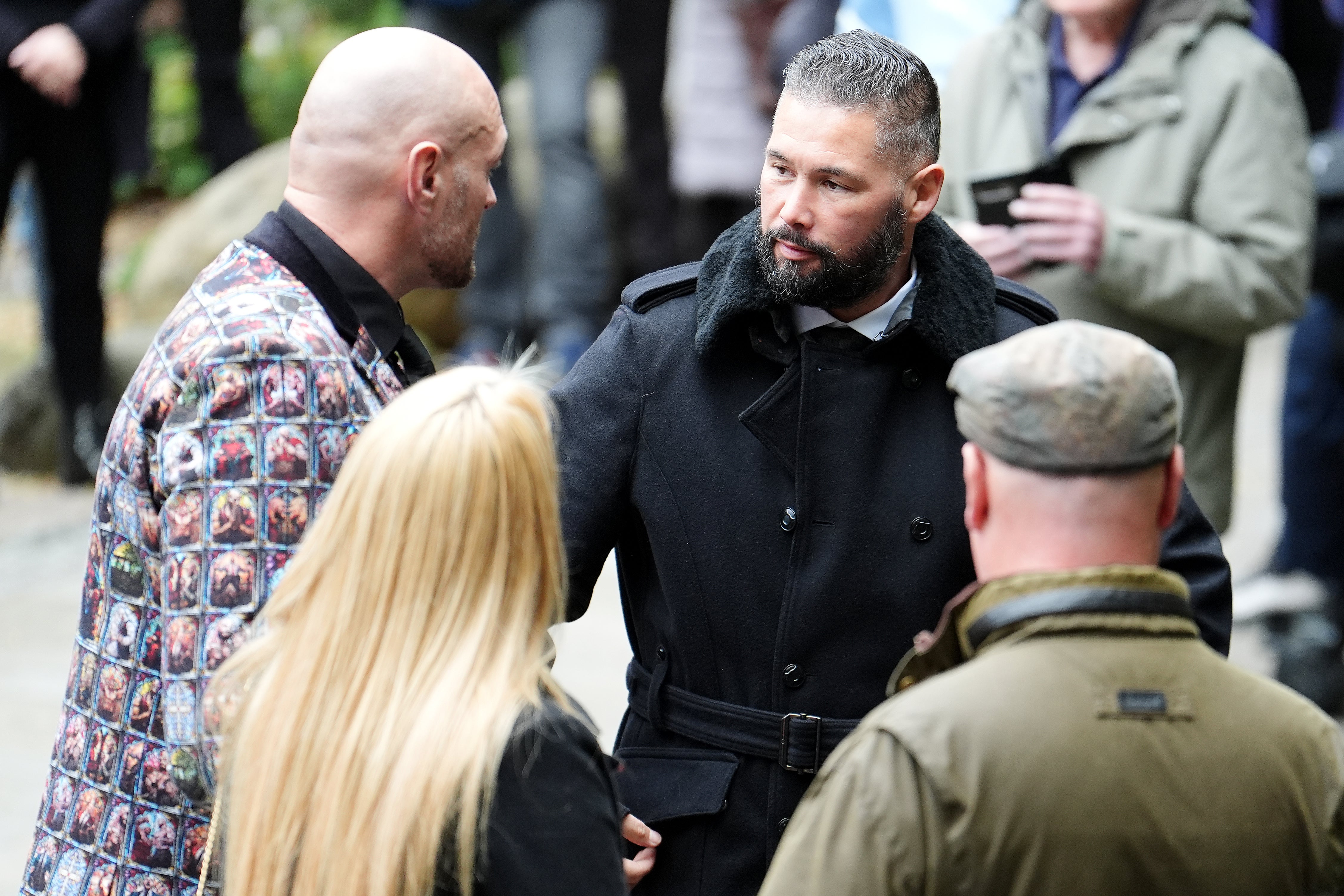 Tony Bellew (right, next to Tyson Fury) said Hatton inspired him to reach the top in his sport