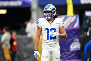 Rams star WR Puka Nacua limps to locker room with foot injury sustained vs. Ravens