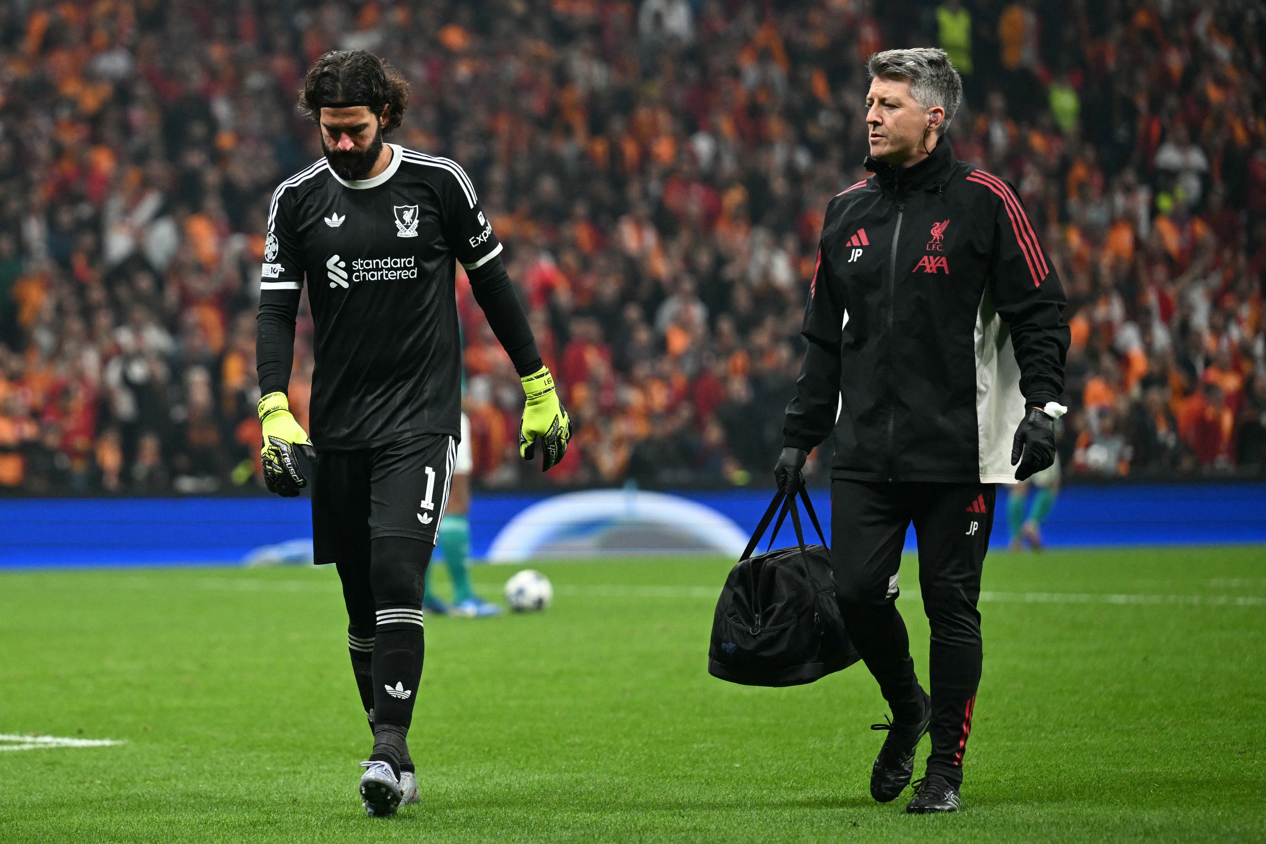 Alisson departed with an injury