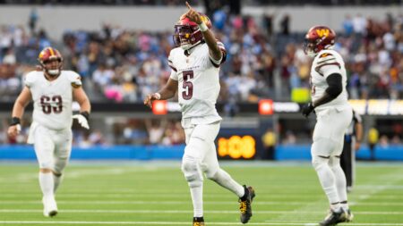 Jayden Daniels, JuJu Watkins Do Special Handshake on Video at Commanders-Chargers