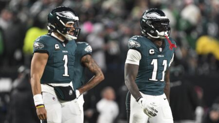 A.J. Brown Doesn’t ‘Recall’ Meeting with Hurts, Barkley Before Eagles-Giants Game