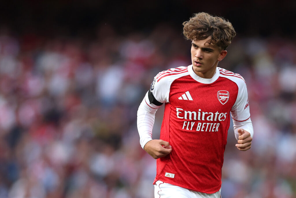 LONDON, ENGLAND - AUGUST 23: Max Dowman of Arsenal during the Premier League match between Arsenal and Leeds United at Emirates Stadium on August 23, 2025 in London, England. (Photo by Julian Finney/Getty Images)