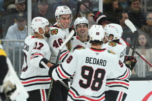 Bedard Collects 2 Points, Dickinson Injured, Blackhawks Fall To Bruins 4-3 In Exhilarating OT