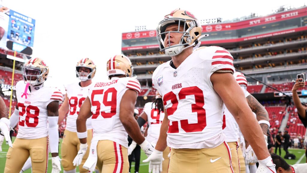 Christian McCaffrey is the third NFL player with 60 rushes, 30 catches through four games