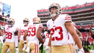 Christian McCaffrey is the third NFL player with 60 rushes, 30 catches through four games
