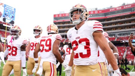 Christian McCaffrey is the third NFL player with 60 rushes, 30 catches through four games