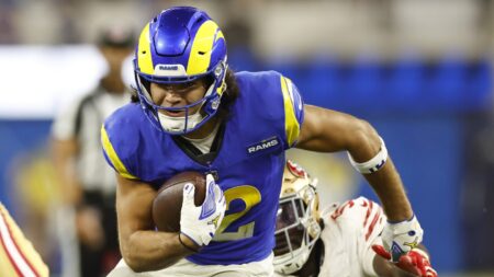 Puka Nacua makes his 50th catch in his fifth game of the season, setting a record